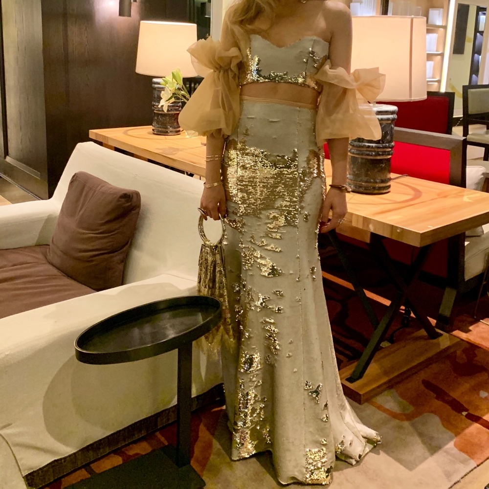 Two Piece Evening (Gold / Eggshell) - Picture 2 of 11